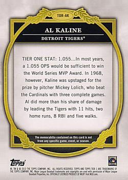 2013 Topps Tier One - Relics #TOR-AK Al Kaline Back