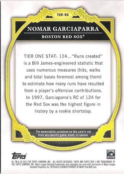 2013 Topps Tier One - Relics #TOR-NG Nomar Garciaparra Back