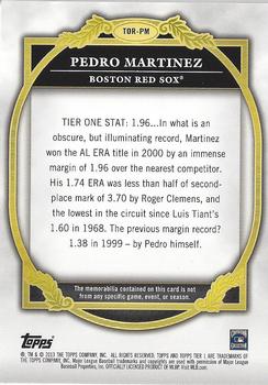 2013 Topps Tier One - Relics #TOR-PM Pedro Martinez Back