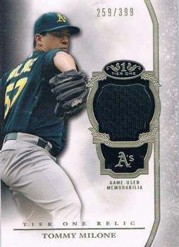 2013 Topps Tier One - Relics #TOR-TM Tommy Milone Front