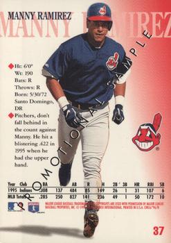 1996 Circa - Promotional Samples #37 Manny Ramirez Back