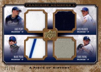 2008 Upper Deck A Piece of History - Franchise Members Quad Jersey #FM4-9 Jake Peavy / Greg Maddux / Mark Prior / Chris Young Front