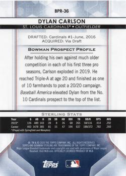 2020 Bowman Sterling - Speckle #BPR-36 Dylan Carlson Back