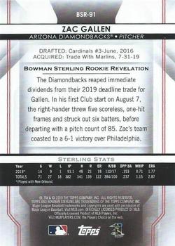 2020 Bowman Sterling - Speckle #BSR-91 Zac Gallen Back