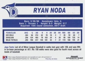 2019 Grandstand Dunedin Blue Jays #NNO Ryan Noda Back