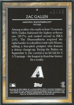 2020 Topps Transcendent Collection #15 Zac Gallen Back