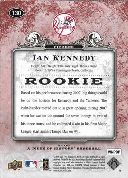 2008 Upper Deck A Piece of History - Red #130 Ian Kennedy Back