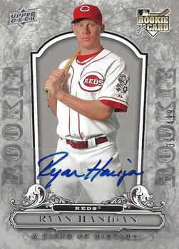 2008 Upper Deck A Piece of History - Rookie Autographs #111 Ryan Hanigan Front