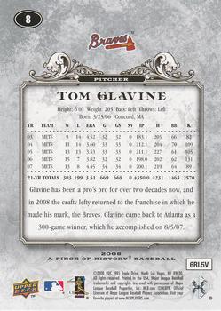 2008 Upper Deck A Piece of History - Silver #8 Tom Glavine Back