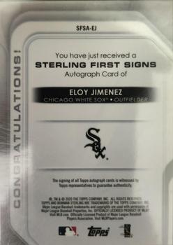 2020 Bowman Sterling - Sterling First Signs Autographs #SFSA-EJ Eloy Jimenez Back