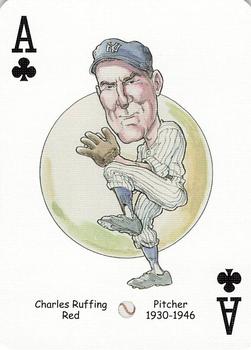 2005 Hero Decks New York Yankees Baseball Heroes Playing Cards (1st Edition) #A♣ Charles Ruffing Front