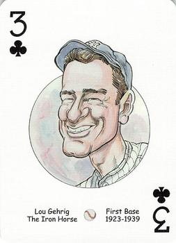 2005 Hero Decks New York Yankees Baseball Heroes Playing Cards (1st Edition) #3♣ Lou Gehrig Front
