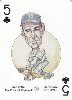 2005 Hero Decks New York Yankees Baseball Heroes Playing Cards (1st Edition) #5♣ Red Rolfe Front