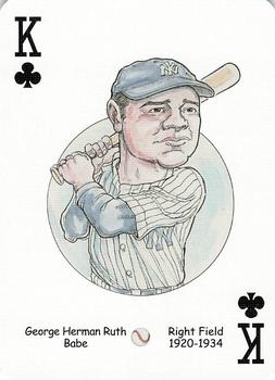 2005 Hero Decks New York Yankees Baseball Heroes Playing Cards (1st Edition) #K♣ Babe Ruth Front