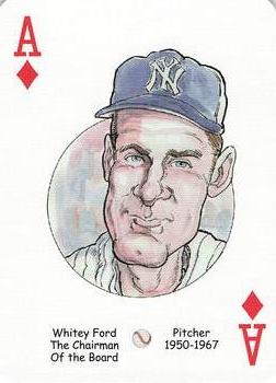 2005 Hero Decks New York Yankees Baseball Heroes Playing Cards (1st Edition) #A♦ Whitey Ford Front