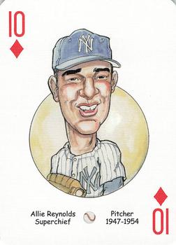 2005 Hero Decks New York Yankees Baseball Heroes Playing Cards (1st Edition) #10♦ Allie Reynolds Front
