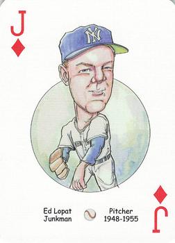 2005 Hero Decks New York Yankees Baseball Heroes Playing Cards (1st Edition) #J♦ Ed Lopat Front
