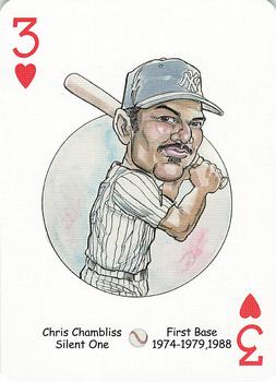 2005 Hero Decks New York Yankees Baseball Heroes Playing Cards (1st Edition) #3♥ Chris Chambliss Front