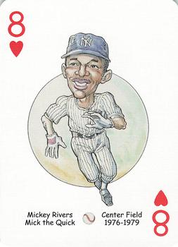 2005 Hero Decks New York Yankees Baseball Heroes Playing Cards (1st Edition) #8♥ Mickey Rivers Front