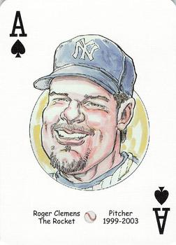 2005 Hero Decks New York Yankees Baseball Heroes Playing Cards (1st Edition) #A♠ Roger Clemens Front