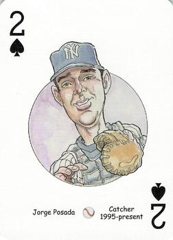 2005 Hero Decks New York Yankees Baseball Heroes Playing Cards (1st Edition) #2♠ Jorge Posada Front