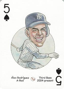 2005 Hero Decks New York Yankees Baseball Heroes Playing Cards (1st Edition) #5♠ Alex Rodriguez Front