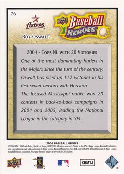 2008 Upper Deck Baseball Heroes - Beige #76 Roy Oswalt Back