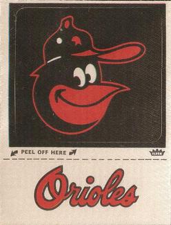 1970 Fleer Official Major League Patches #NNO Baltimore Orioles Monogram Front