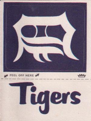 1970 Fleer Official Major League Patches #NNO Detroit Tigers Monogram Front