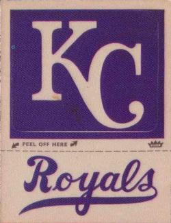 1970 Fleer Official Major League Patches #NNO Kansas City Royals Monogram Front