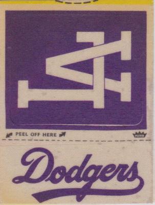 1970 Fleer Official Major League Patches #NNO Los Angeles Dodgers Monogram Front