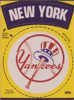 1970 Fleer Official Major League Patches #NNO New York Yankees Logo Front