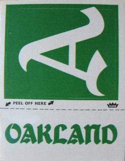 1970 Fleer Official Major League Patches #NNO Oakland A's Monogram Front
