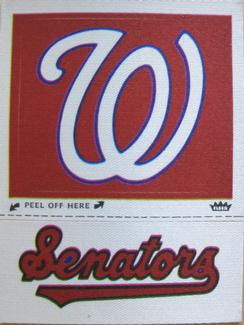 1970 Fleer Official Major League Patches #NNO Washington Senators Monogram Front