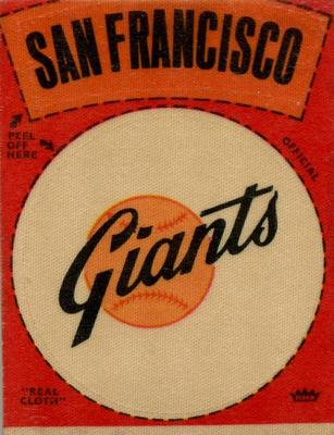 1971 Fleer Official Major League Patches #NNO San Francisco Giants Logo Front
