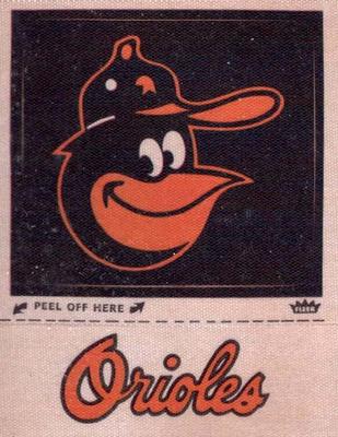 1972 Fleer Official Major League Patches #NNO Baltimore Orioles Monogram Front