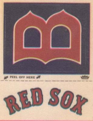 1972 Fleer Official Major League Patches #NNO Boston Red Sox Monogram Front