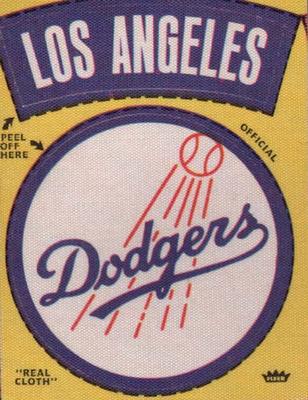1972 Fleer Official Major League Patches #NNO Los Angeles Dodgers Logo Front