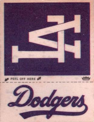 1972 Fleer Official Major League Patches #NNO Los Angeles Dodgers Monogram Front