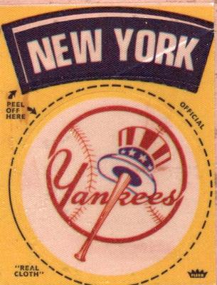 1972 Fleer Official Major League Patches #NNO New York Yankees Logo Front