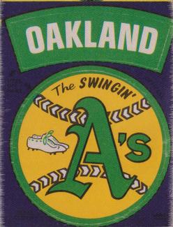1973 Fleer Official Major League Patches #NNO Oakland A's Logo Front