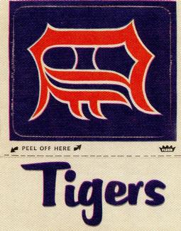 1976 Fleer Official Major League Patches #NNO Detroit Tigers Monogram Front
