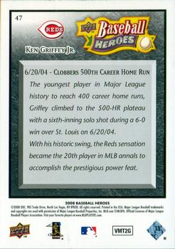 2008 Upper Deck Baseball Heroes - Black #47 Ken Griffey Jr. Back