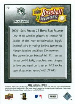 2008 Upper Deck Baseball Heroes - Black #70 Dan Uggla Back