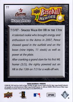2008 Upper Deck Baseball Heroes - Black #77 Hunter Pence Back