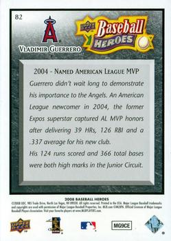 2008 Upper Deck Baseball Heroes - Black #82 Vladimir Guerrero Back