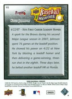 2008 Upper Deck Baseball Heroes - Black #95 Kelly Johnson Back