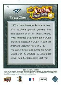 2008 Upper Deck Baseball Heroes - Black #170 Vernon Wells Back