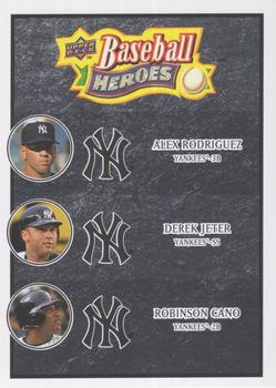 2008 Upper Deck Baseball Heroes - Black #188 Alex Rodriguez / Derek Jeter / Robinson Cano Front