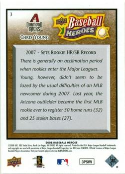 2008 Upper Deck Baseball Heroes - Brown #3 Chris Young Back